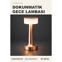 Onerous Dokunmatik Led Masa Lambası, Şarj Edilebilir Kırmızı