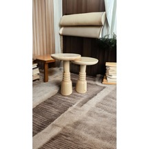 Wood Ahşap 2'li Set Boğumlu Mantar Yan Sehpa Modern Fiskos / Natu