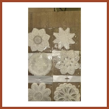 Bezos 6 Lı Dantel Kahve Sunumluğu 15x15 Cm Asorti Desenli Şık Kahve Sunum Seti Pro Çok Renkli