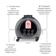 Vg Premium Kedi Taşıma Valizi Panoramik Açılır Kapaklı