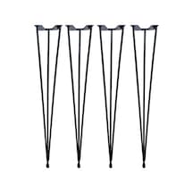 Firkete Tel Sehpa Ayağı  (4'lü Paket - 46 cm - Siyah Renkli)