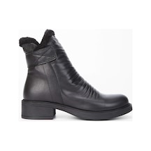 Tamer Tanca Kadın Hakiki Deri Siyah Deri Casual Bot 231 91k Bn Bot Sk23/24 Sıyah Dr Siyah