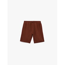 Koton Keten Viskon Karışımlı Cep Detaylı Beli Bağcıklı Şort Kiremit 5sam40185hw Terracotta