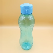750 Ml Su Matarası Kapaklı Şeffaf Plastik Spor Ve Okul Matarası Mavi