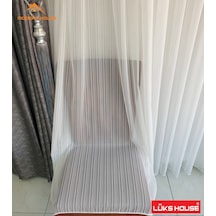Lüks Dalga Zincir Çizgili Kurşunlu Tül Perde - Modern House
