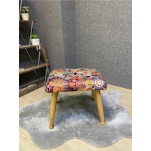 Trend Naturel Retro Ahşap Ayak Uzatma Pufu Makyaj Koltuğu Bench Tabure