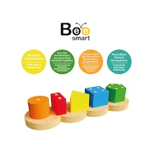 4 Adet Bee Smart Ahşap Geometrik Bul-tak Eğitici Oyuncak