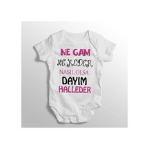 Babylimon Ne Gam Ne Keder Nasıl Olsa Dayım Halleder Kız Yazılı Baskılı Bebek Zıbını Beyaz - 132207250 Beyaz