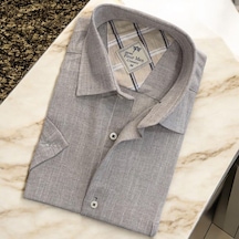Linen Keten Klasik Kısa Kollu Vizon Erkek Gömlek Regular Kalıp -10056 Vizon Linen Keten Klasik Kısa Kollu Vizon Erkek Gömlek Regular Kalıp -10056 Vizon