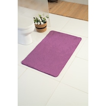 Buççin Online Mağaza Akrilik Uni Mor 60x100cm Tekli Banyo Paspası , Halı Akrilik Kalın 12 Mm + Mor Çok Renkli