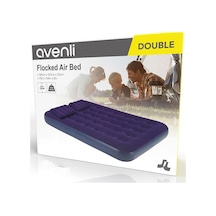 Avenli Floked Airbed Çift Kişilik 191cm 137cm 22cm Lacivert