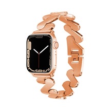 Watch 44mm Kordon Uyumlu Krd-80 Metal Strap Kayış Clo- Rose Gold