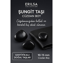 Sertifikalı Doğal Şungit Taşı Kütle 10-15 Mm Cüzdan Boy Enerji
