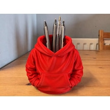 3d Baskı Kapüşonlu Sweatshirt Kalemlik - Masaüstü Organizer-kırmızı Diğer