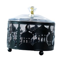 Suntek Kapaklı Şekerlik Dekoratif Teneke Kutu Çeşni Siyah Siyah