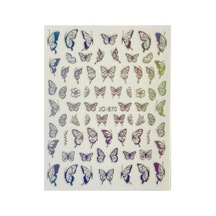 Nail Art Sticker Kendinden Yapışkanlı, Tırnak Süsleme, Tırnak Dövmesi Stikır 870 Gümüş-870