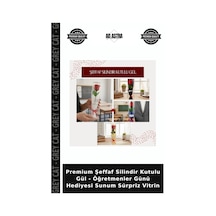 Premium Şeffaf Silindir Kutulu Gül - Öğretmenler Günü Hediyesi Sunum Sürpriz Vitrin Çok Renkli