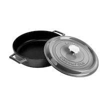 Metal Premium Serisi - Döküm Çok Amaçlı Tencere, Yuvarlak, 28 Cm, Majolik Gri 12v