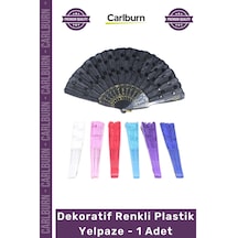 Yelpaze Zarif Tasarım Hafif Katlanabilir Taşınabilir Estetik Dekoratif Renkli Plastik Yelpaze - 1 A