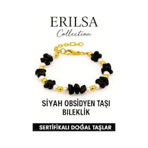 Sertifikalı İnci Ve Siyah Obsidyen Taşı Bileklik Koruma Ve Deng Çok Renkli