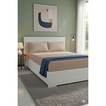 %100 Pamuk Ranforce Premium King Size Lastikli Çarşaf Seti - Moch Mocha