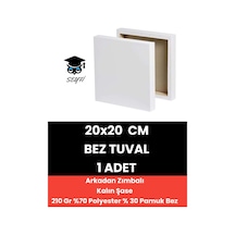 20x20 Cm Bez Tuval Arkadan Zımbalı Tuval Kalın Şase 210 Gr %70 Polyester % 30 Pamuk Bez