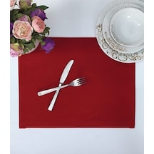 Amerikan Servis Pamuklu Kırmızı Renkli Masa Ve Salon Sunum Supla Kırmızı