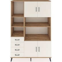 Hyperion Dolap 8 Raflı 4 Çekmeceli 4 Kapaklı 132x44x195 Çam-a... Çam