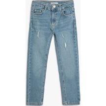 Koton Kot Pantolon Pamuklu Cepli - Slim Jean Lıght Indıgo 4skb40001td 4SKB40001TDLIN Açık Mavi