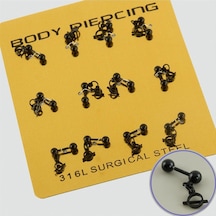 Siyah - 511 - Renkli Sallantılı Çelik Piercing - Shophnrl - 1 Adet