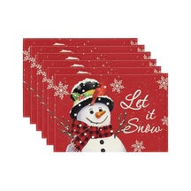 Noel Kış Masa Örtüleri 6 Adet, 12x18ın Noel Tatil Masa Örtüleri Diğer