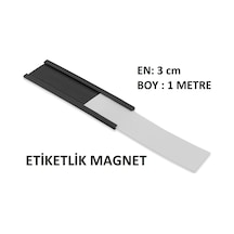 Kanallı Etiketlik Şerit Mıknatıs Magnet - Raf Mıknatısı - 1 Metre