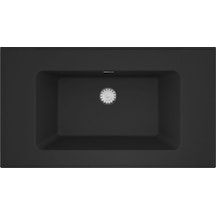 Real Stone Zenıth 80 Etajerli Siyah Granit Banyo Lavabosu 80x45 Siyah