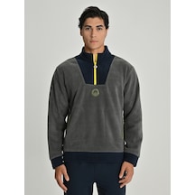 Fenerium Erkek Trıbun Yaka Detaylı Sweat Grı