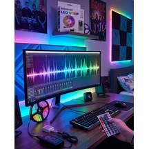 5050 Rgb Led Şerit 5 Metre Uzaktan Kumandalı Ortam Aydınlatma Led