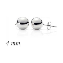 Gümüş Top Küpe - 4 Mm Gold - Rose Gold