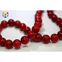 Mercan YARIM Dizi 8-9mm (Boyalıdır) (18cm uzunluğundadır)