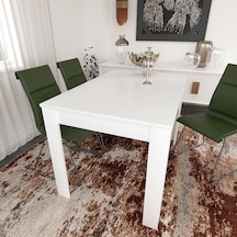 Single  Beyaz Dikdörtgen Yemek Masası 120x80 / Beyaz