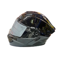 Çene Açılır Güneş Vizörlü Kask Pro You Metalik Siyah