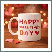 Bezos Happy Valentine S Day Kupa Model 4 Sevgililer Günü Hediyesi - Aşk Temalı Porselen Kupa - Sevgiliye Özel Tasarım Ventra Diğer