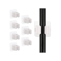 3b Trend 8 Adet Süpürge Tutucu Duvar Kendinden Yapışkanlı Duvar Delme Gerektirmez Tutucu Beyaz Beyaz