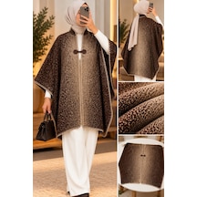 Genel Markalar Novea Scarf Kahve Çilli Triko Panço Kahverengi - 942435669 Kahverengi