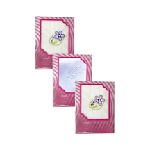 3 Lü Özel Paket Premium Kadın İşlemeli Mendil Seti %100 Pamuk 28x28 Cm