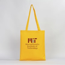 Massachusetts Institute Of Technology Logo Sarı Gabardin Bez Çanta