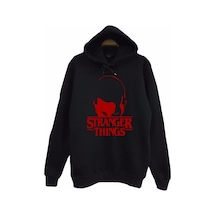 Stranger Thıngs Baskılı Çocuk Sweatshirt Siyah