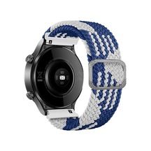 Microcase KY29 Xiaomi Amazfit Pace 2 İçin Esnek Örgülü Kumaş Kordon Kayış Beyaz - Mavi