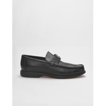 Hakiki Deri Siyah Tokalı Erkek Günlük Ayakkabı-siyah