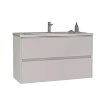 Orka Side 85 Cm Çekmeceli Beyaz Banyo Dolabı Alt Modül Lavabo Çok Renkli