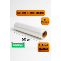 Palet Streç Film 50 Cm 300 Metre 17 Mikron Eşya Sarma Paketleme Taşınma Nakliyat Ambalajı