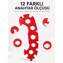 Kompakt Çok Amaçlı Bisiklet Anahtarı 12 Ölçülü Taşınabilir Bisiklet Bakım Aleti